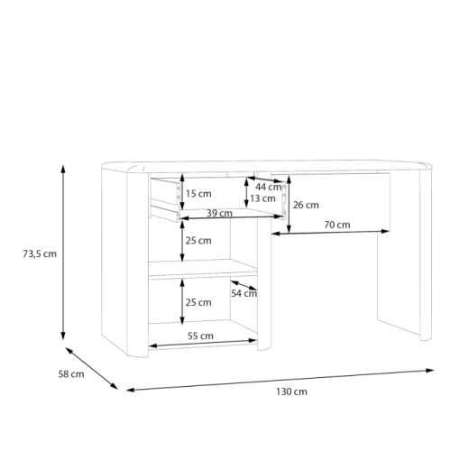 Biurko 130x60 cm z szufladą i szafką Dąb Sonoma/Szary